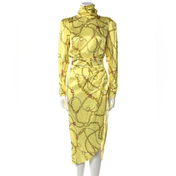 RONNY KOBO Kaira Chain-Link Printed Satin Dress - Picture 3 of 4